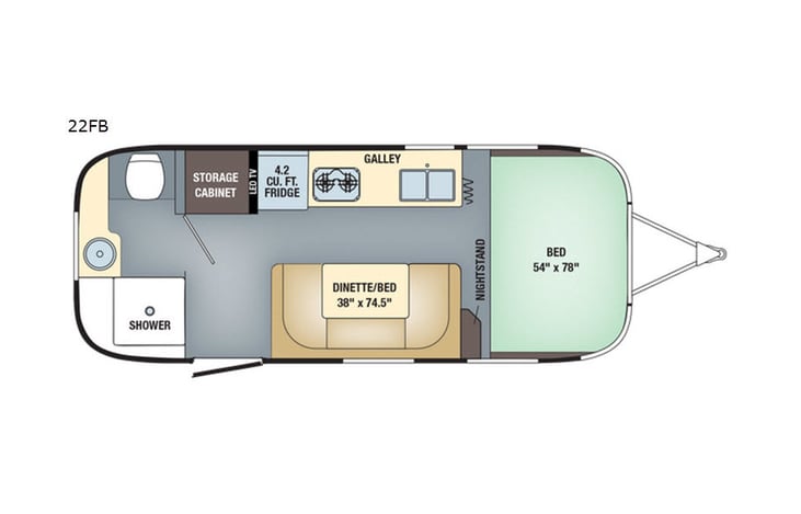 Representative floor plan provided by a trusted RVshare partner.