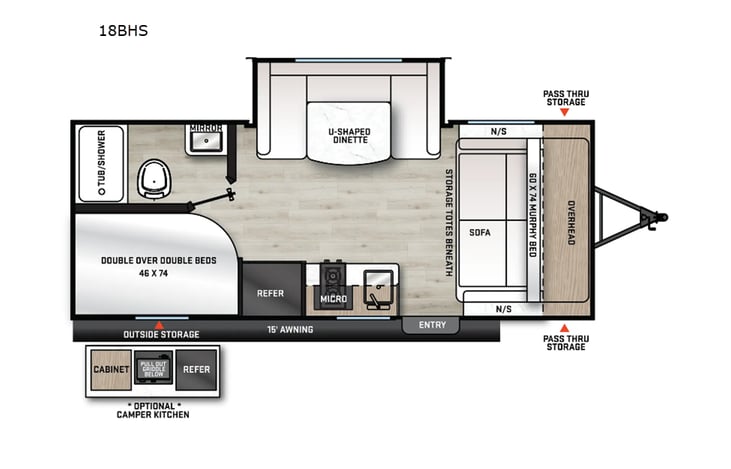 Representative floor plan provided by a trusted RVshare partner.