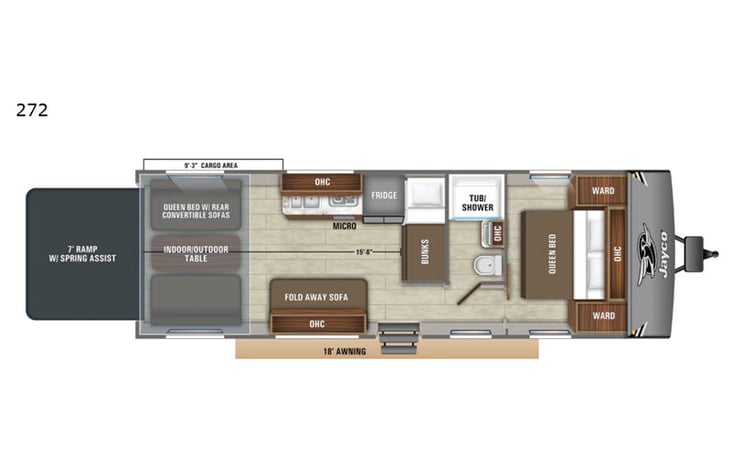 Representative floor plan provided by a trusted RVshare partner.
