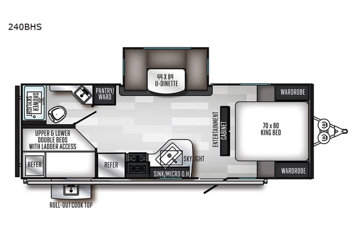 Representative floor plan provided by a trusted RVshare partner.