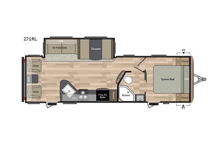 Representative floor plan provided by a trusted RVshare partner.
