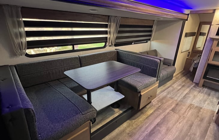 Dinette turns into a 2 person bed