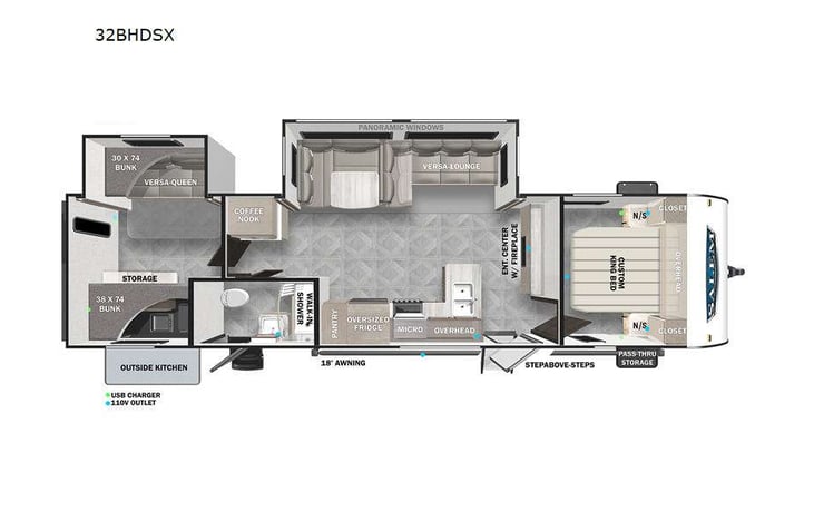 Representative floor plan provided by a trusted RVshare partner.