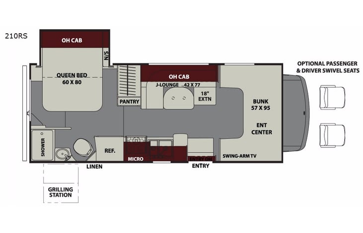 Representative floor plan provided by a trusted RVshare partner.