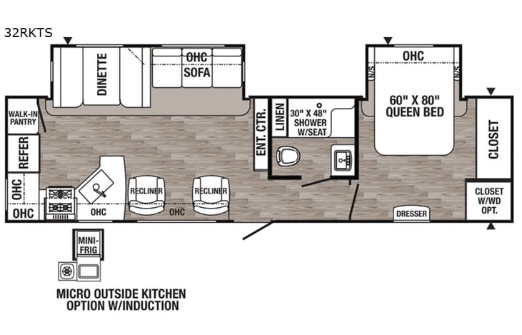 Representative floor plan provided by a trusted RVshare partner.