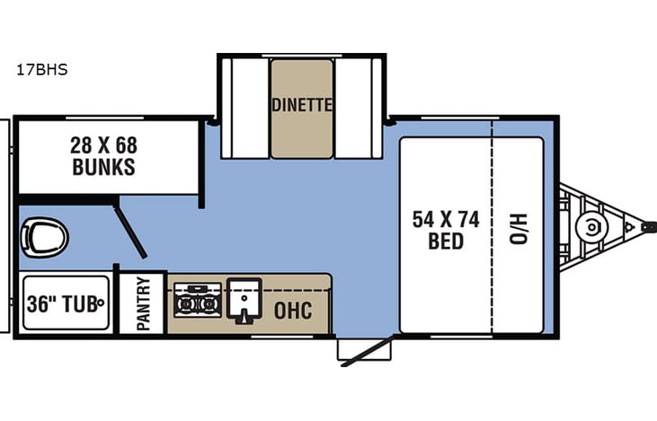 Representative floor plan provided by a trusted RVshare partner.