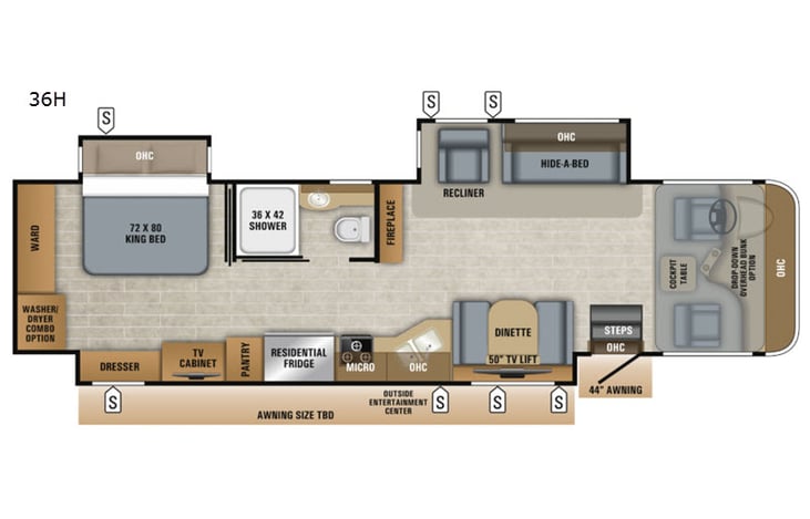 Representative floor plan provided by a trusted RVshare partner.