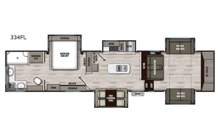 Representative floor plan provided by a trusted RVshare partner.