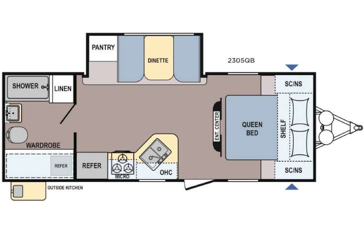 Representative floor plan provided by a trusted RVshare partner.