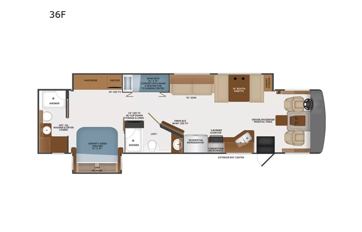 Representative floor plan provided by a trusted RVshare partner.