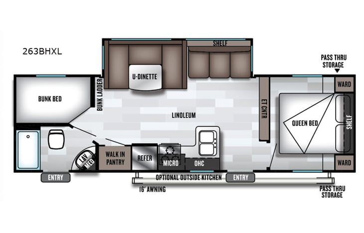 Representative floor plan provided by a trusted RVshare partner.