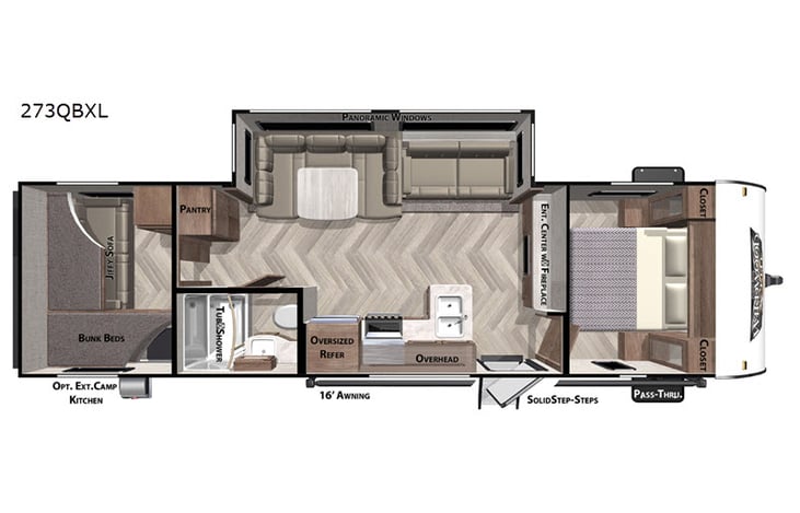 Representative floor plan provided by a trusted RVshare partner.