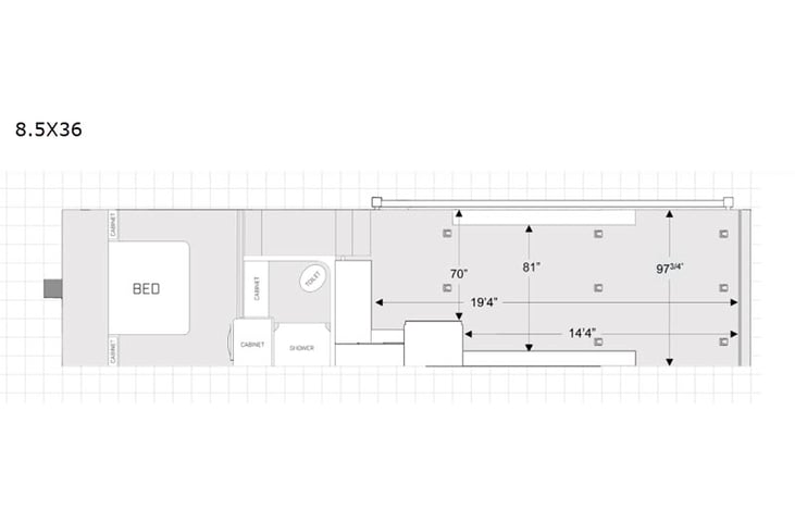 Representative floor plan provided by a trusted RVshare partner.