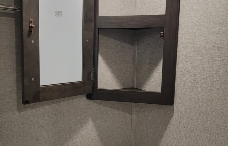 Bathroom mirror and storage