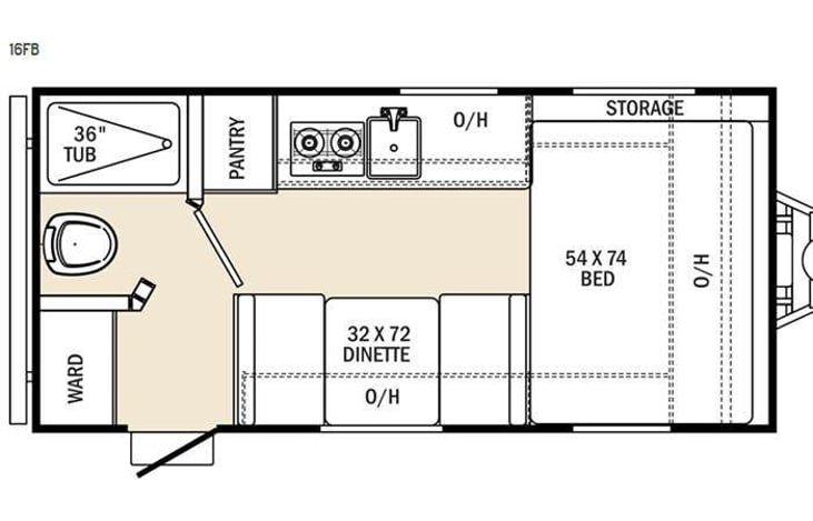 Representative floor plan provided by a trusted RVshare partner.