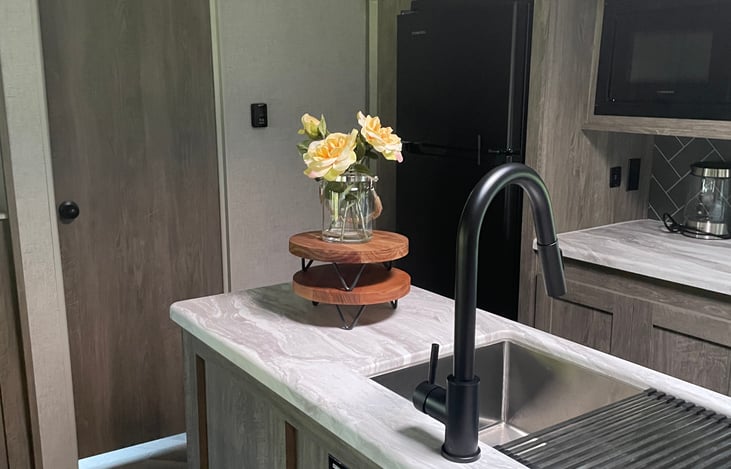 Kitchen island with inside sink