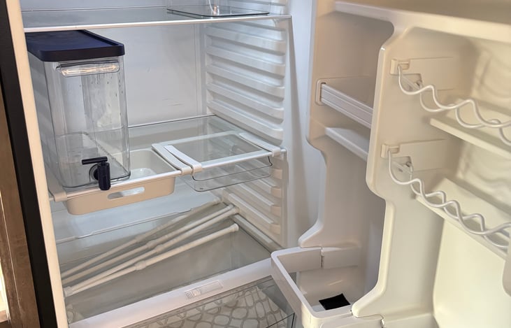 Fridge has water dispenser, egg drawer and plenty of room for all your groceries