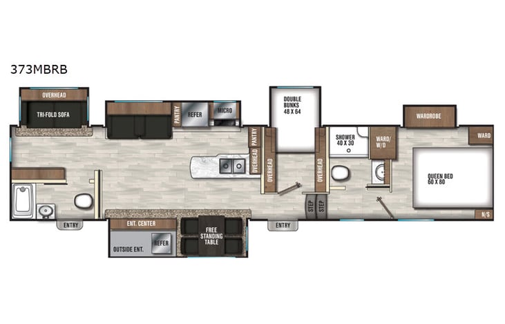Representative floor plan provided by a trusted RVshare partner.