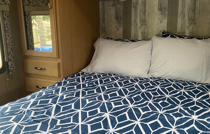 Queen size mattress! Plenty of storage.