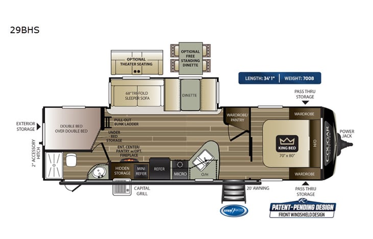 Representative floor plan provided by a trusted RVshare partner.