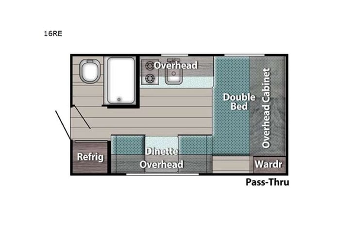 Representative floor plan provided by a trusted RVshare partner.