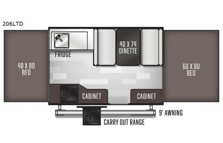 Representative floor plan provided by a trusted RVshare partner.
