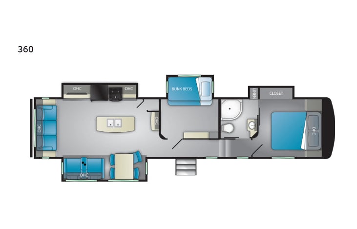 Representative floor plan provided by a trusted RVshare partner.