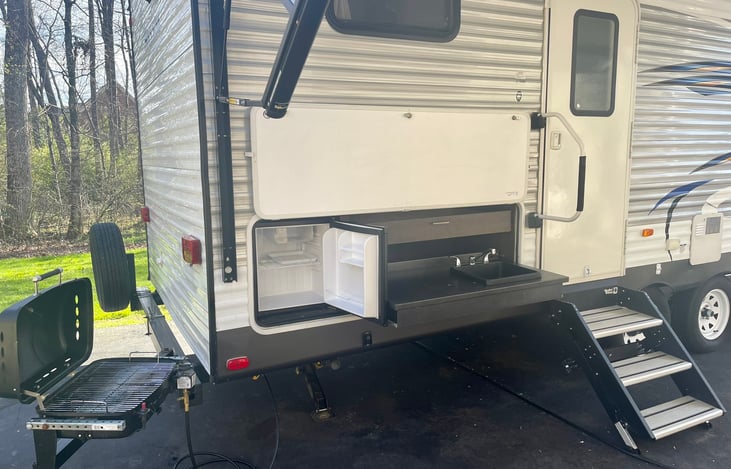 You got to love the outdoor kitchen when camping!