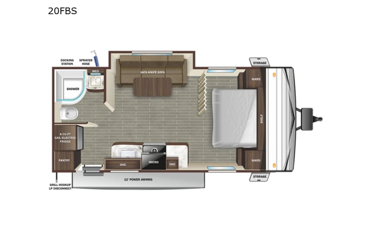 Representative floor plan provided by a trusted RVshare partner.
