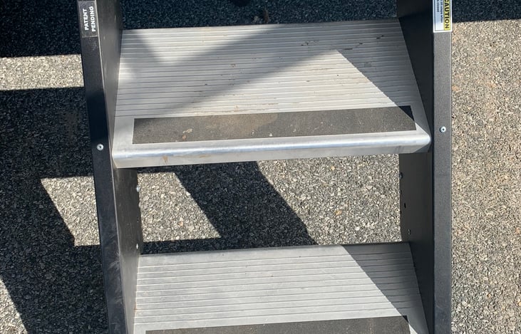 Morryde steps for easily getting in and out of the camper.
