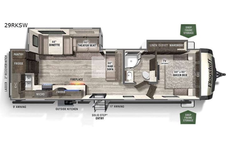 Representative floor plan provided by a trusted RVshare partner.
