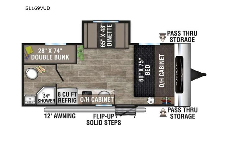 Representative floor plan provided by a trusted RVshare partner.