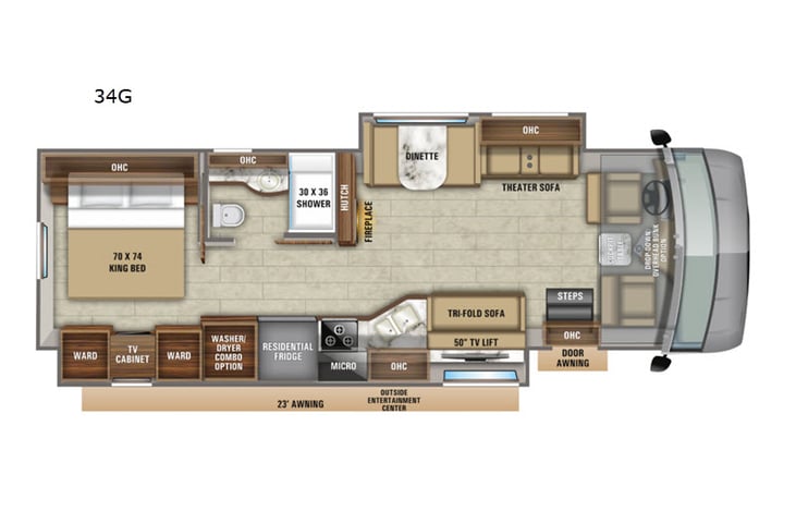 Representative floor plan provided by a trusted RVshare partner.