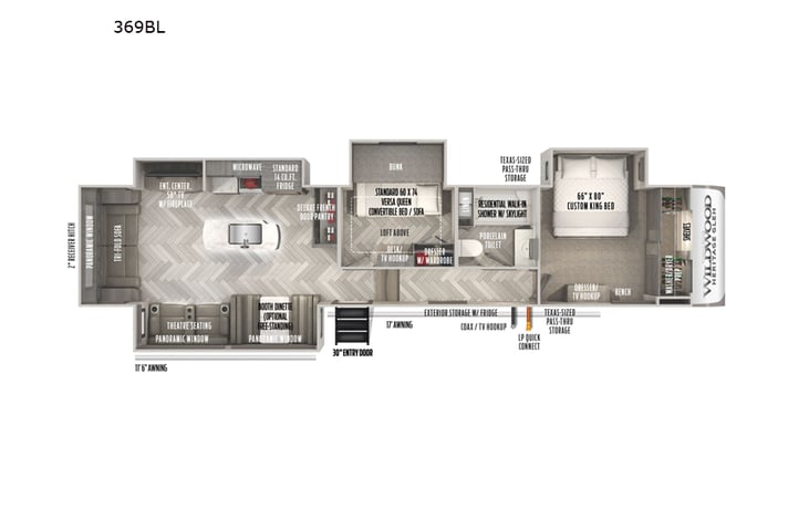 Representative floor plan provided by a trusted RVshare partner.