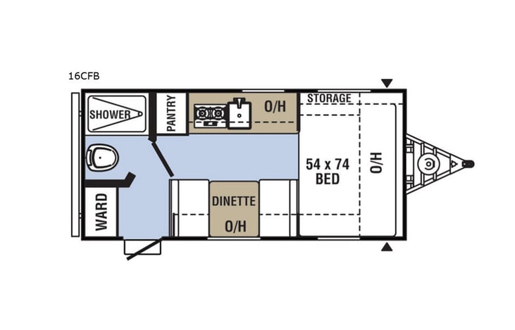 Representative floor plan provided by a trusted RVshare partner.