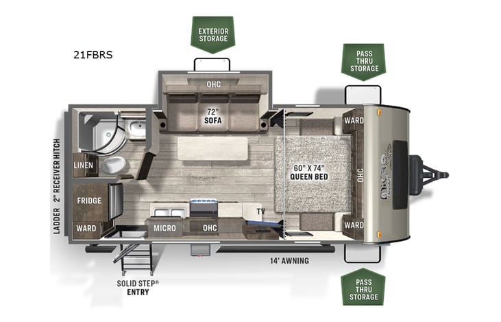 Representative floor plan provided by a trusted RVshare partner.