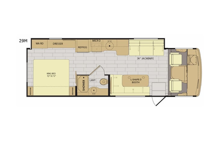 Representative floor plan provided by a trusted RVshare partner.