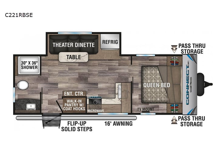 Representative floor plan provided by a trusted RVshare partner.