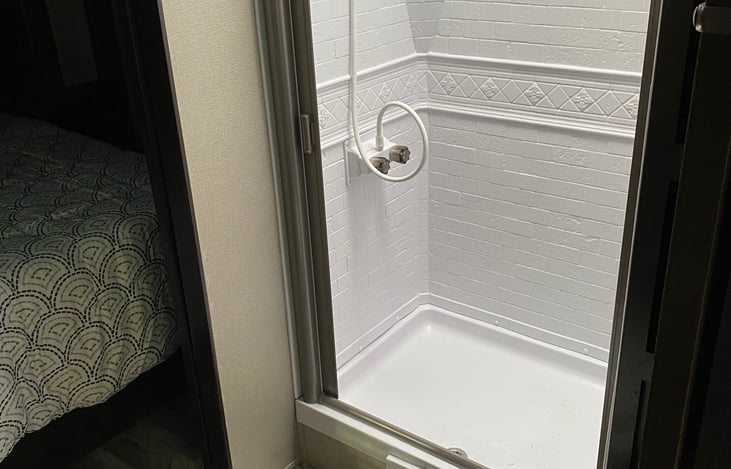 Walk-in Shower with skylight