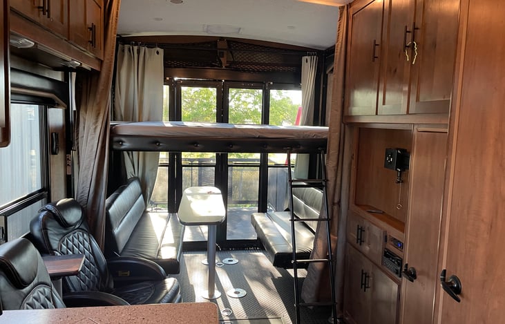 Bunk. Couches turn into a bed as well