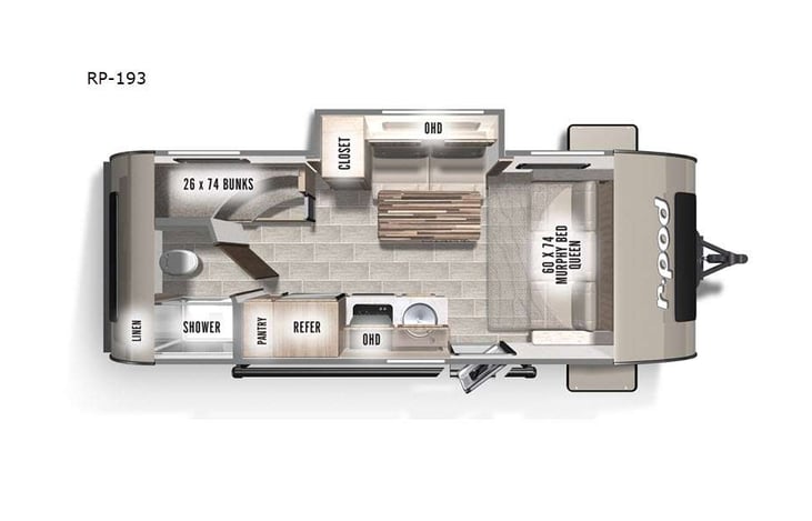 Representative floor plan provided by a trusted RVshare partner.