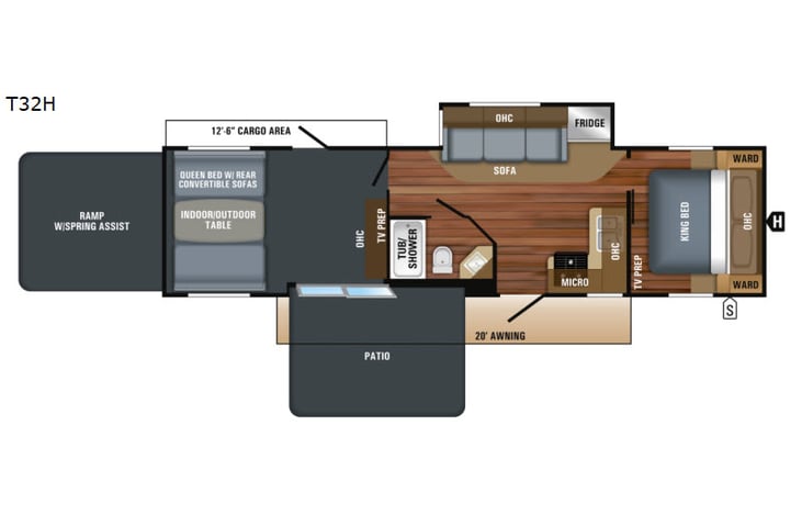 Representative floor plan provided by a trusted RVshare partner.