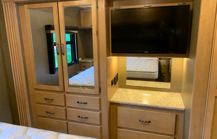 Master Closet and tv