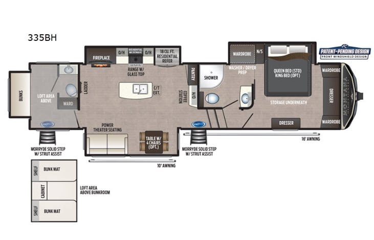 Representative floor plan provided by a trusted RVshare partner.