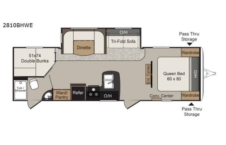 Representative floor plan provided by a trusted RVshare partner.