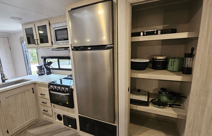 Kitchen with large pantry