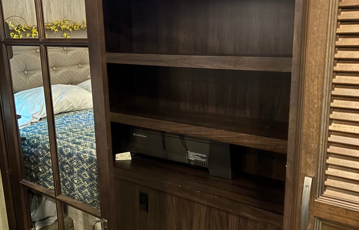 Large closet for hanging clothes and storing shoes