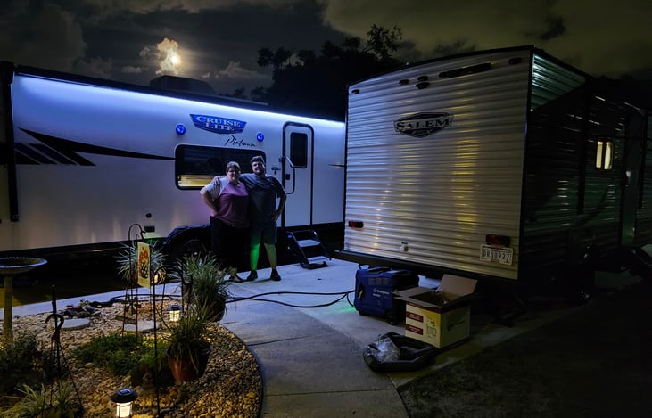 LED Light stripe outside for night time relaxing