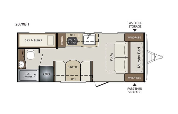 Representative floor plan provided by a trusted RVshare partner.