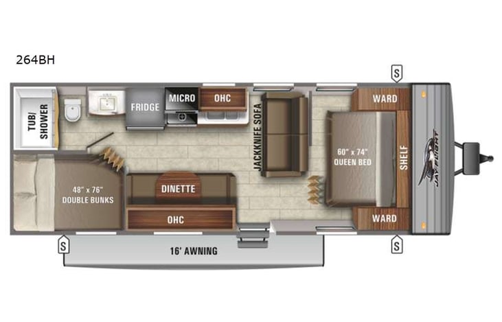 Representative floor plan provided by a trusted RVshare partner.